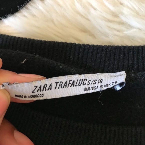 Zara Trafaluc Pearl Ruffle Sweater Top S - Picture 5 of 8